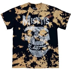Misfits Bleach Tie Dye T-Shirt Graphic Tee‎ Band Merch Skull Goth Grunge Small